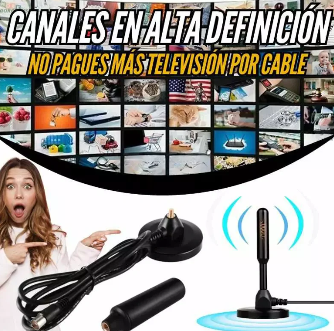 2x1  Conecta y Disfruta ! Antena HDTV 4K  | Canales Gratis + Envío Gratis 📺🚀 ¡Olvídate del Cable!